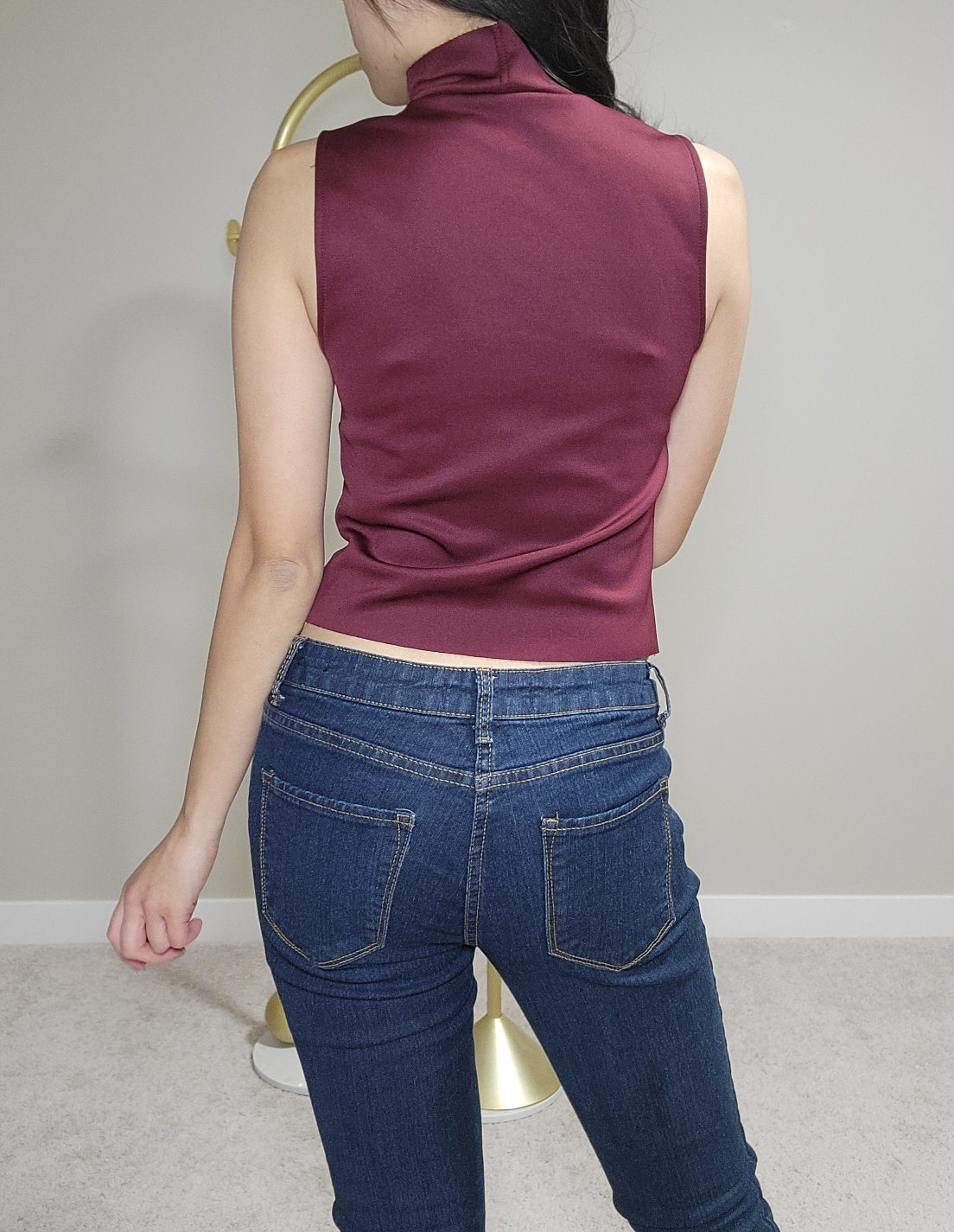 Zara W&B Burgundy Sleeveless Top - photo 2