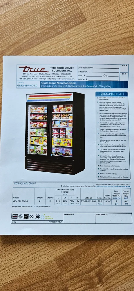 True Food Service Freezer image indicator(3)