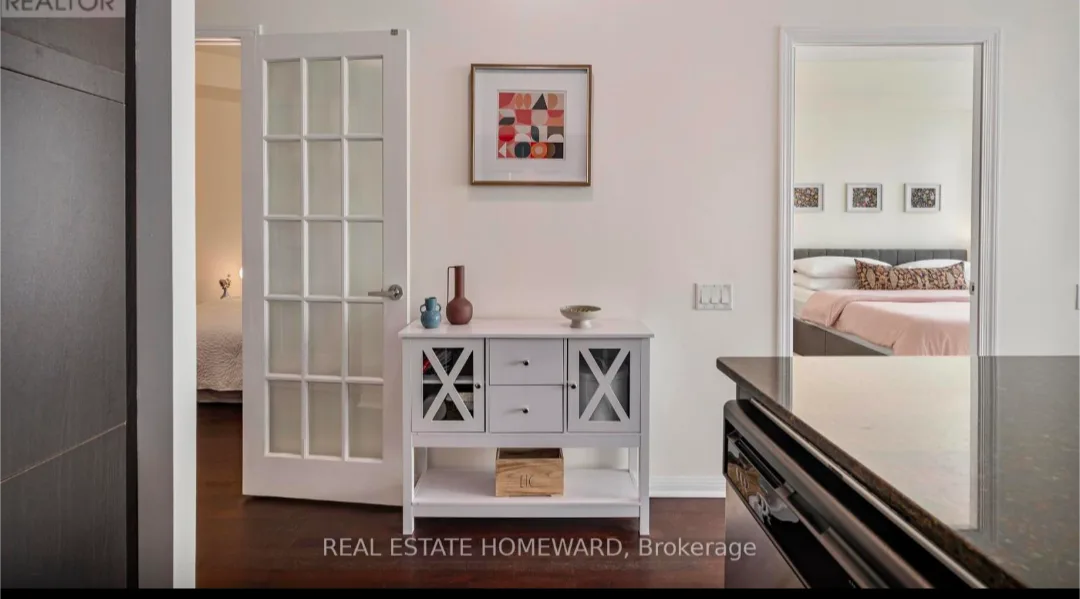 White Side table - Glass Door Buffet Cabinet thumbnail