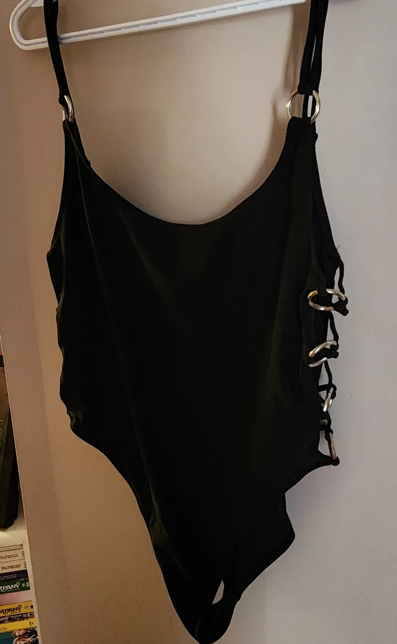Black Bathingsuit with Ring Details image indicator(3)