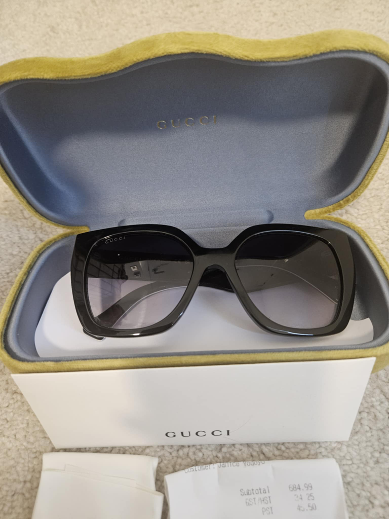 Authentic Gucci Black Sunglasses with Case