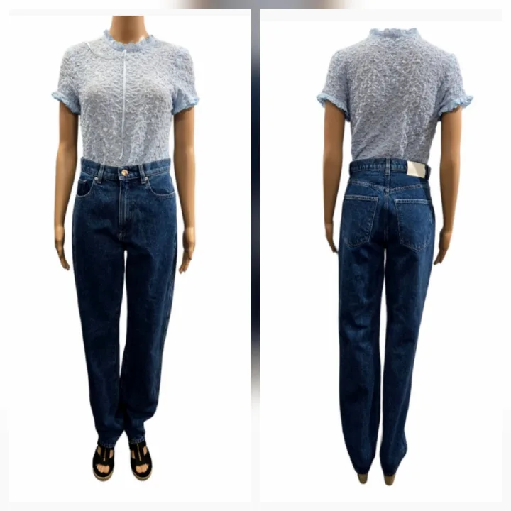 DL1961 Demi High Rise Relaxed-Fit Straight Leg Jeans Size 25-26 image indicator(3)