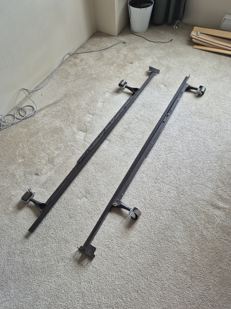 Adjustable Steel Bed Frame on Wheels