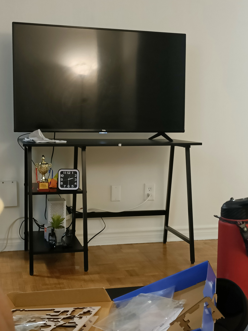 Black computer Desk with Shelves - photo 2
