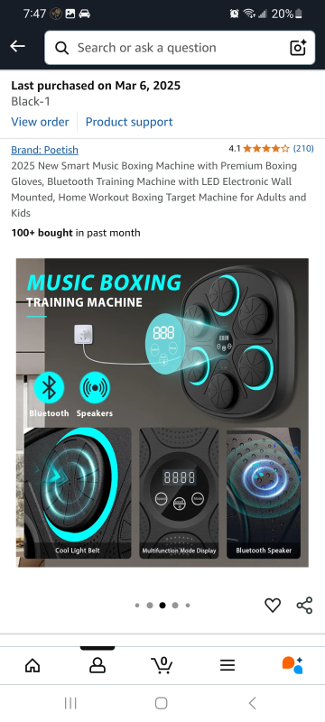 New Smart Music Boxing Machine with Premium Boxing Gloves