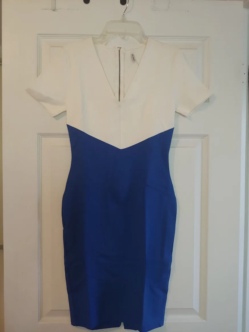 New Vijo Couture Blue & White Dress thumbnail