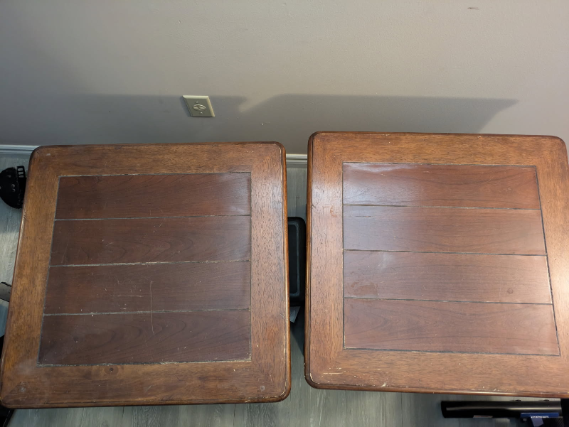 Pair of Solid Wooden End Tables - photo 3
