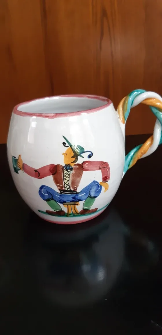 2 Vintage Hand-Painted Ceramic Mugs image indicator(2)