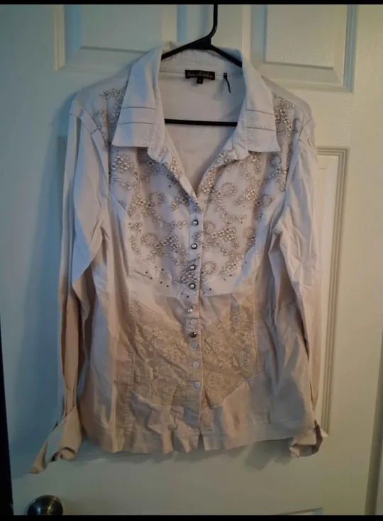 Dressy two toned blouse thumbnail