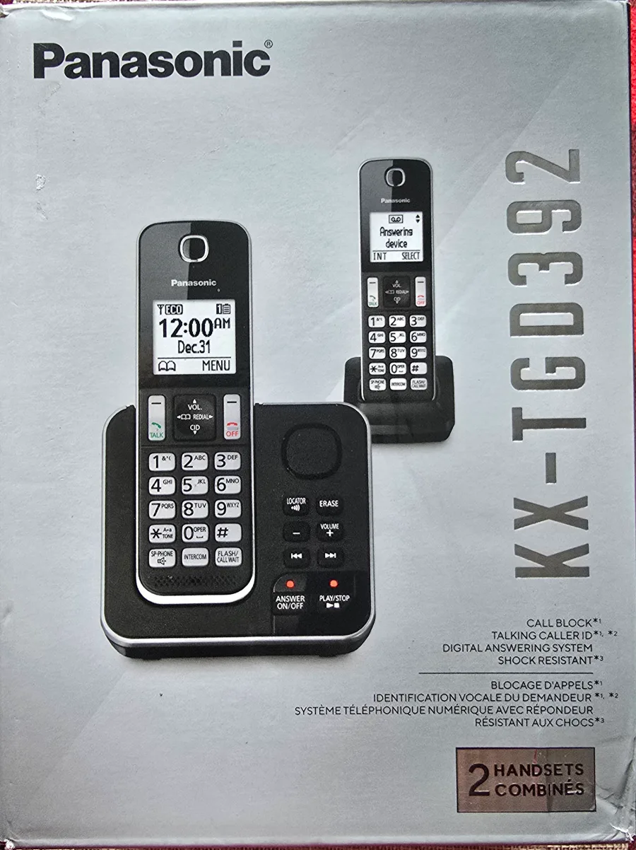 New - Panasonic 2 Handset Cordless Phone KX-TGD392 thumbnail