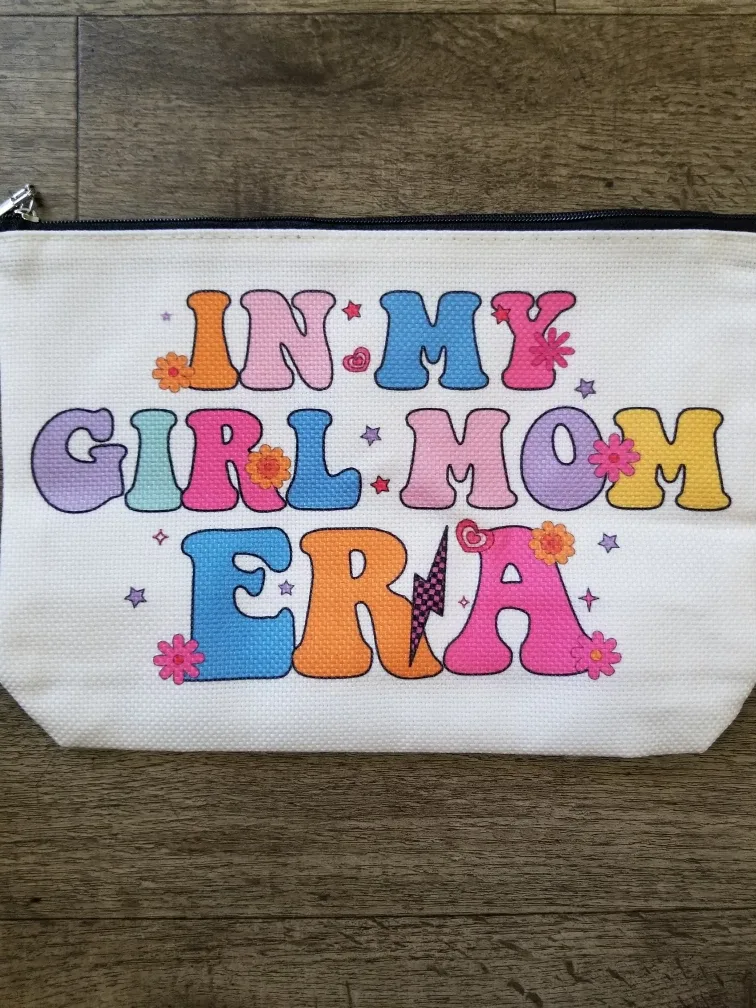 "In My Girl Mom Era" Zippered Pouch thumbnail