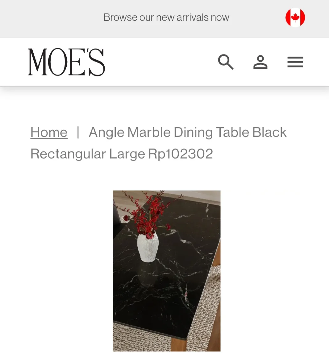 Modern Dining Table - Black Marble Top & Oak Frame image indicator(7)
