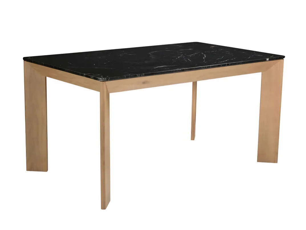 Modern Dining Table - Black Marble Top & Oak Frame image indicator(10)