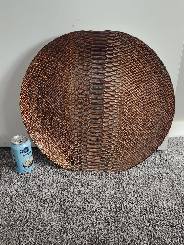 Decorative Round Snakeskin Patterned Tray image indicator(2)
