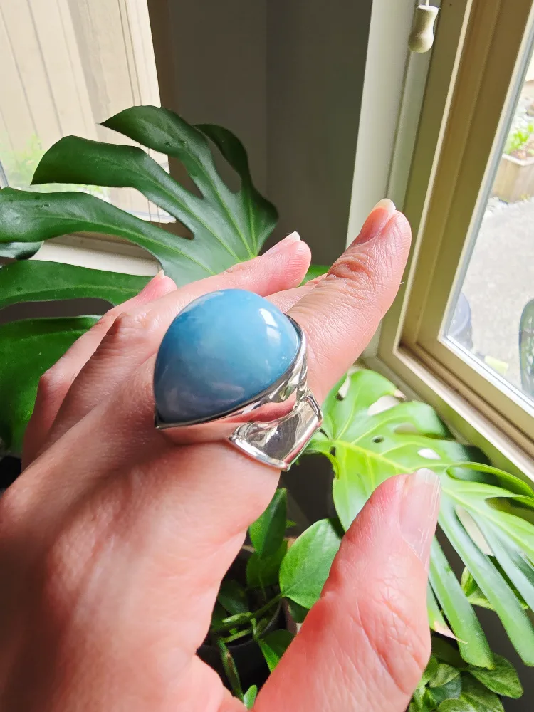 New Aquamarine natural 925 sterling silver ring image indicator(7)