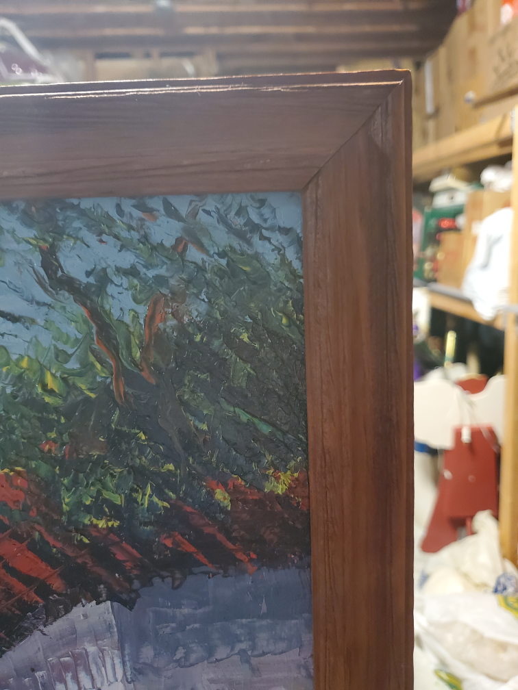 Framed Village Scene Painting - photo 4
