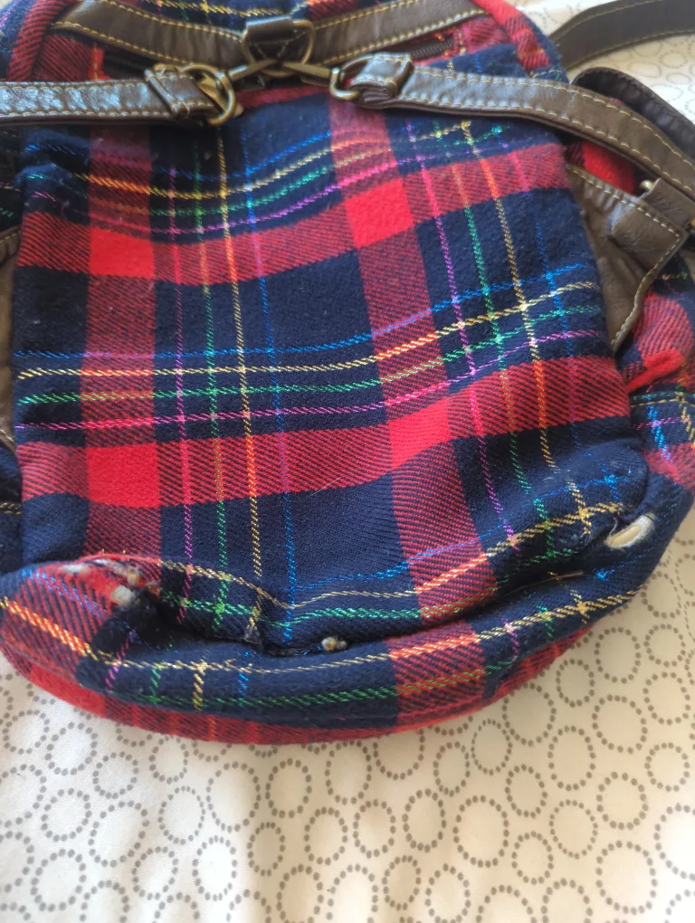Plaid Print Backpack with Many Pockets image indicator(3)