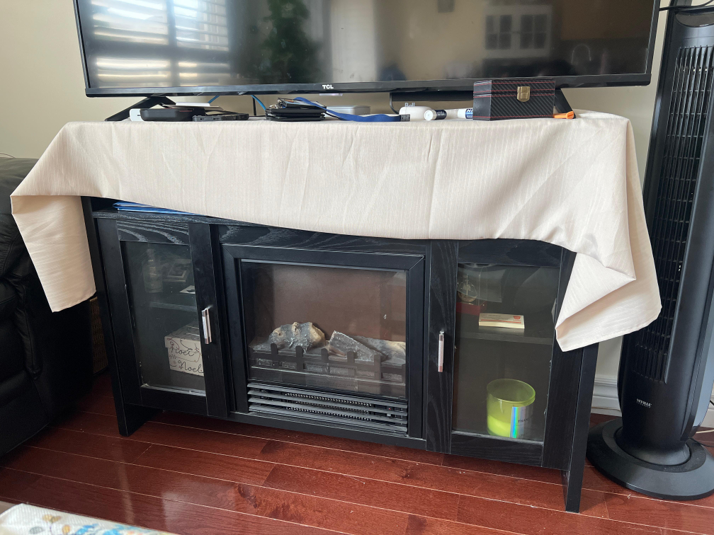 Black TV Stand with Electric Fireplace - photo 5