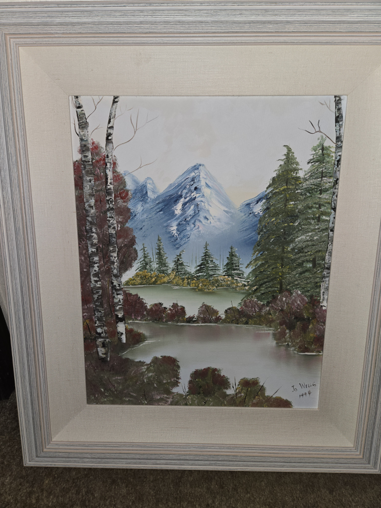 Mountain Lake Painting by Local Artist 25.5"×28.5"