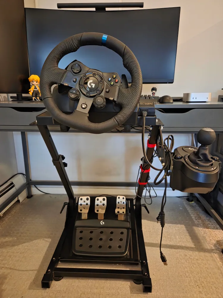 Logitech racing wheel, paddles, shifter and foldable stand combo thumbnail