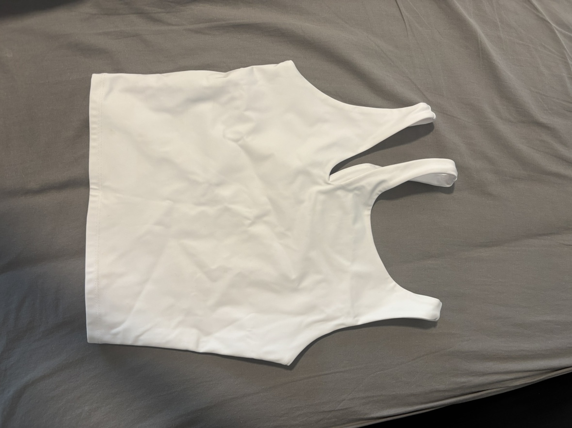 White athletic tank top