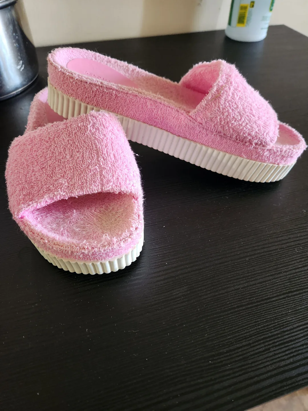 Kendall + Kylie Pink Terry Cloth Slides - Size 8.5 thumbnail
