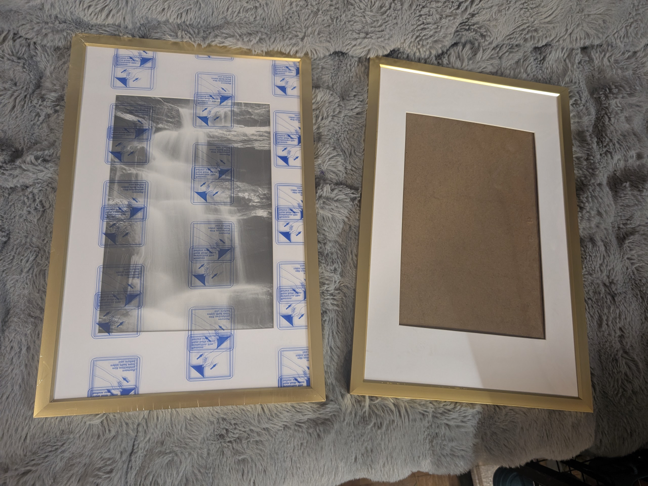 2 gold picture frames - 1 never opened, both never used