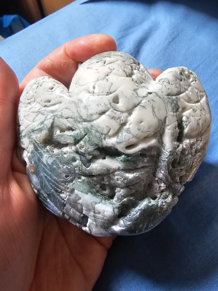 Moss Agate Owl Sculpture image indicator(2)