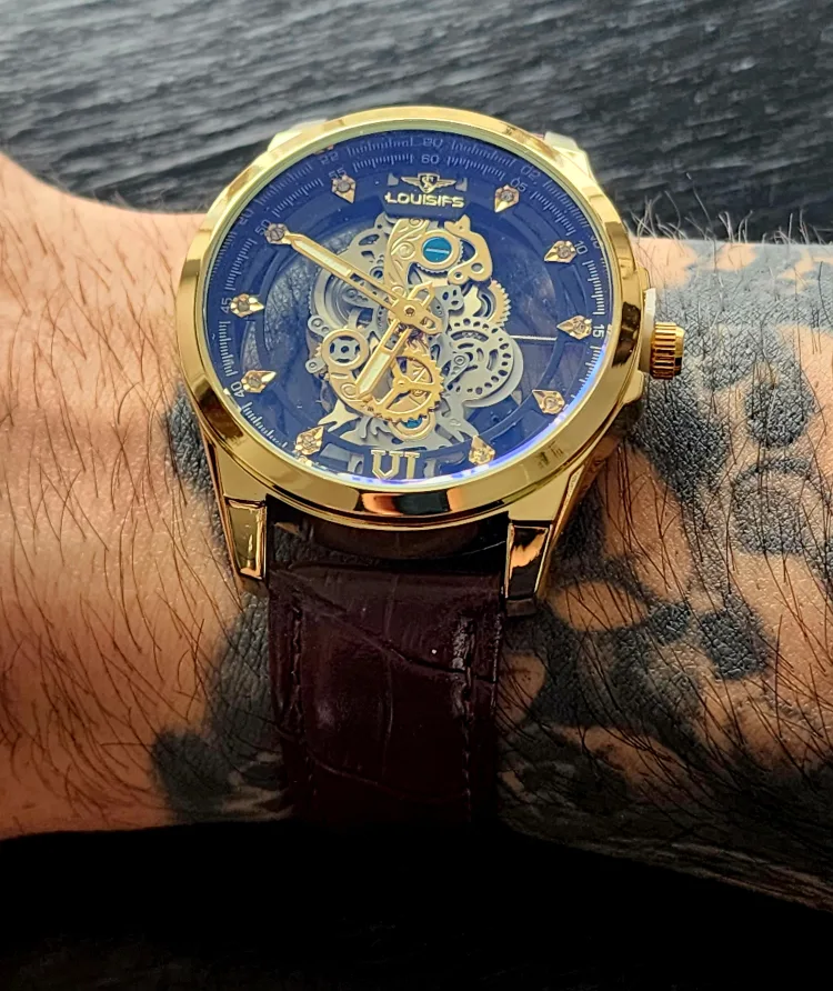 Louisifs Gold Skeleton Quartz Watch thumbnail