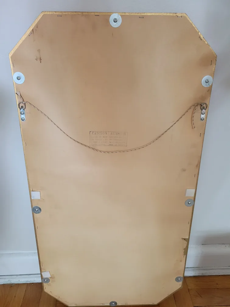 Etched Gold-Painted Wood Mirror image indicator(2)