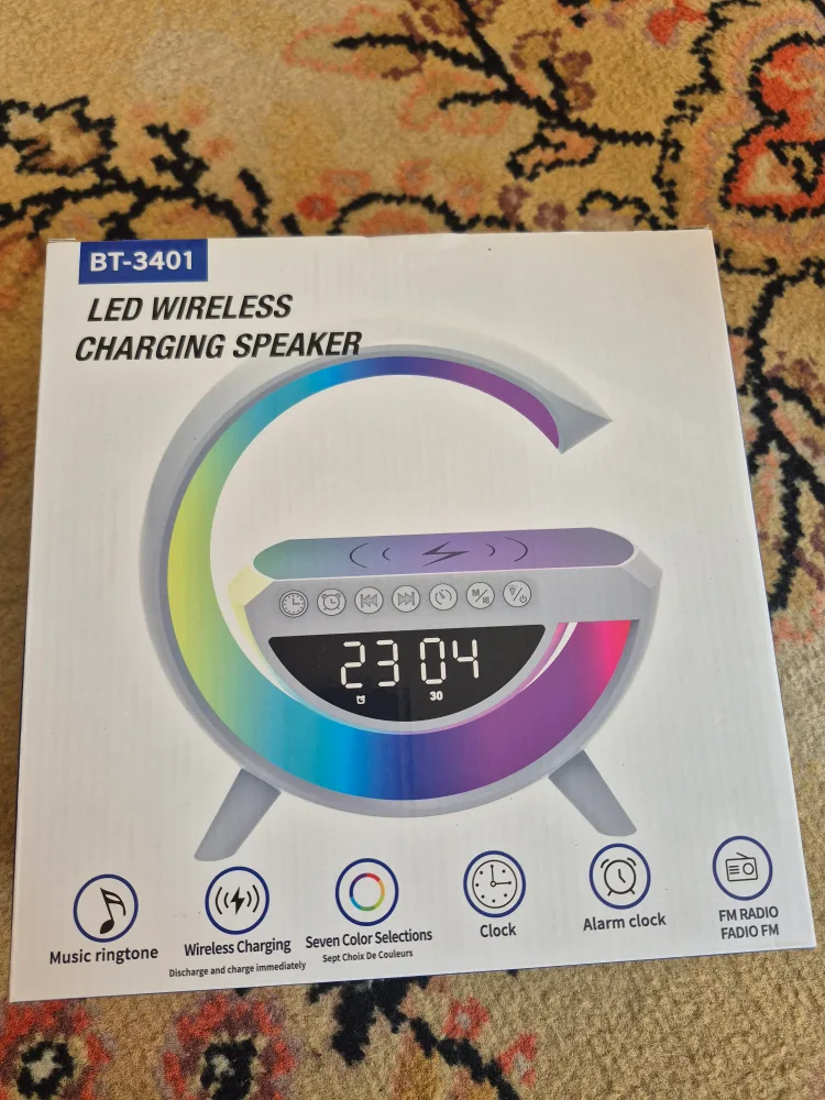 LED Wireless Charging Speaker with Clock image indicator(2)