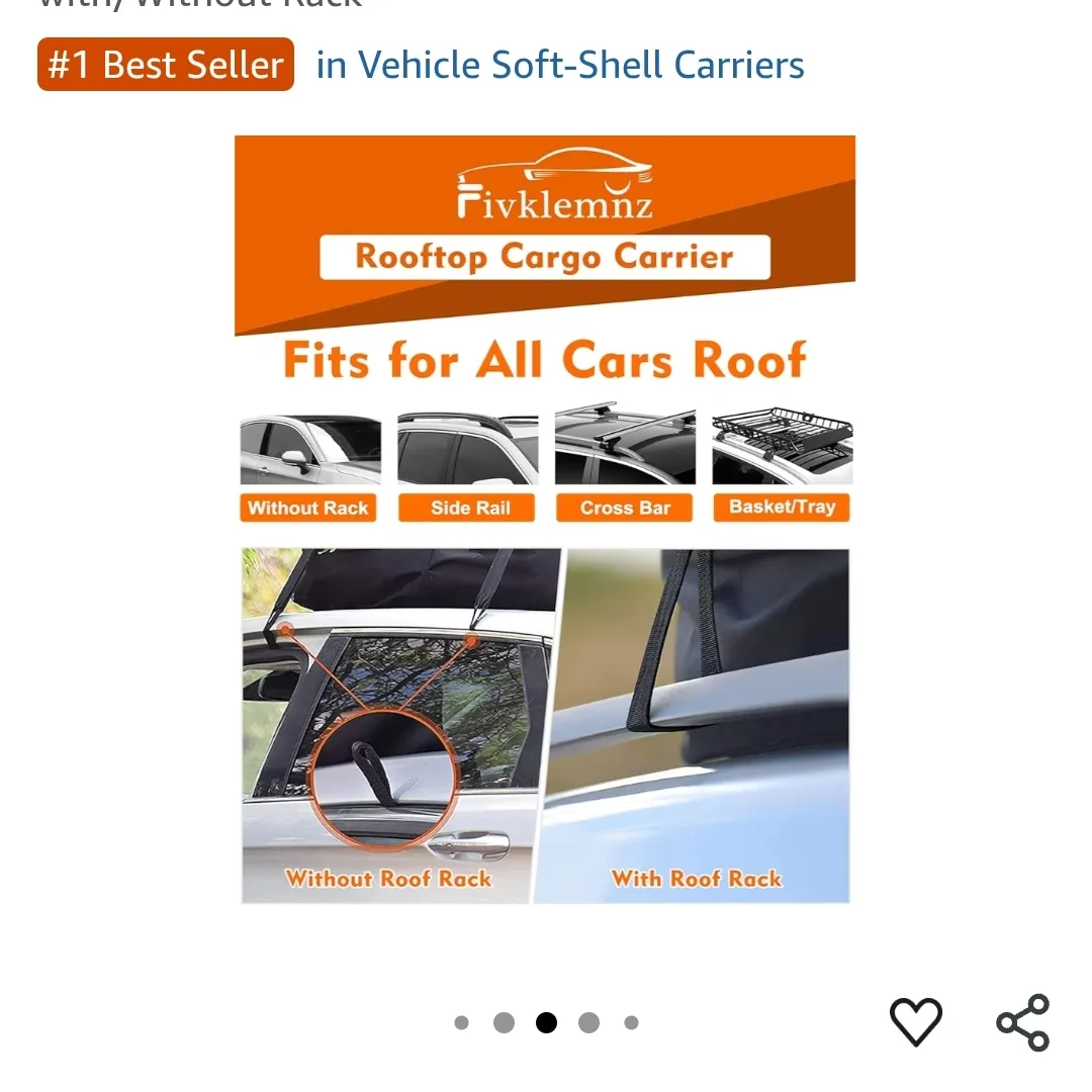 Fivklemnz Rooftop Cargo Carrier image indicator(3)