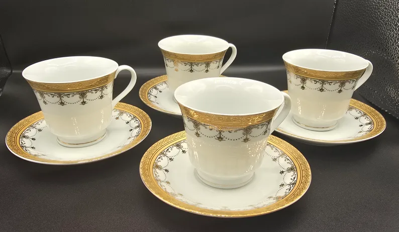 Vintage porcelain with gold trim from pegasus, fine china thumbnail