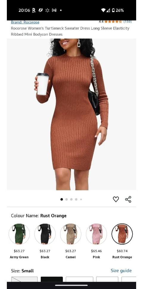 Rocorose Women's Turtleneck Sweater Dress thumbnail