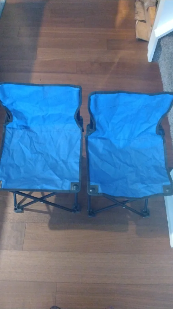Blue Folding Camping chairs #Freecycle