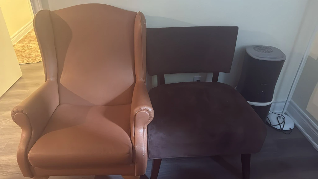 Wingback Chair - Brown Leather