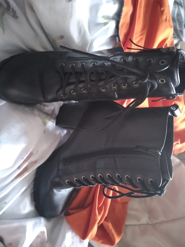 Black Lace-Up Boots