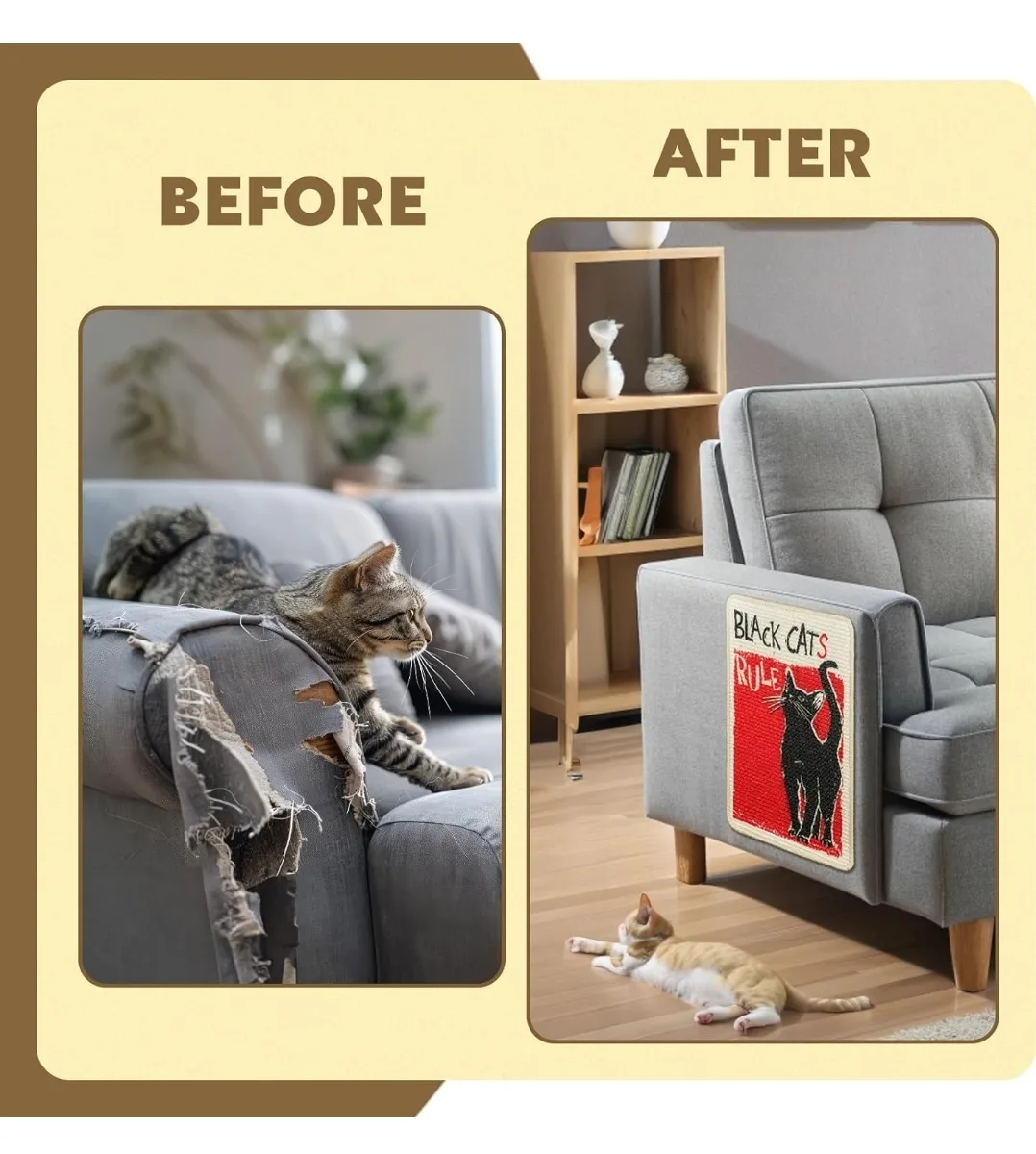 Sisal Cat Scratcher Mat 22"x13" – “Black Cat Rules” image indicator(9)