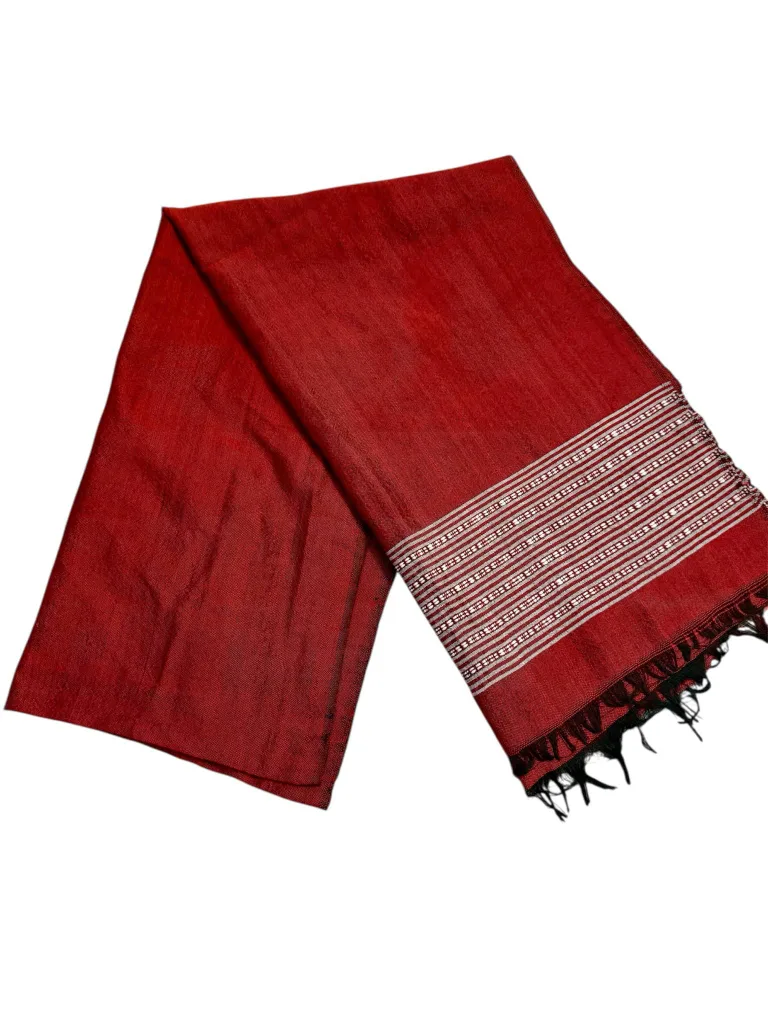 Red and White Woven Scarf thumbnail