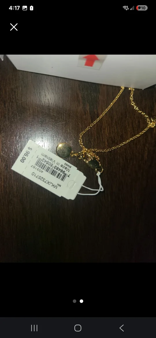 Michael Kors Gold Tone Necklace - New in Box! image indicator(2)