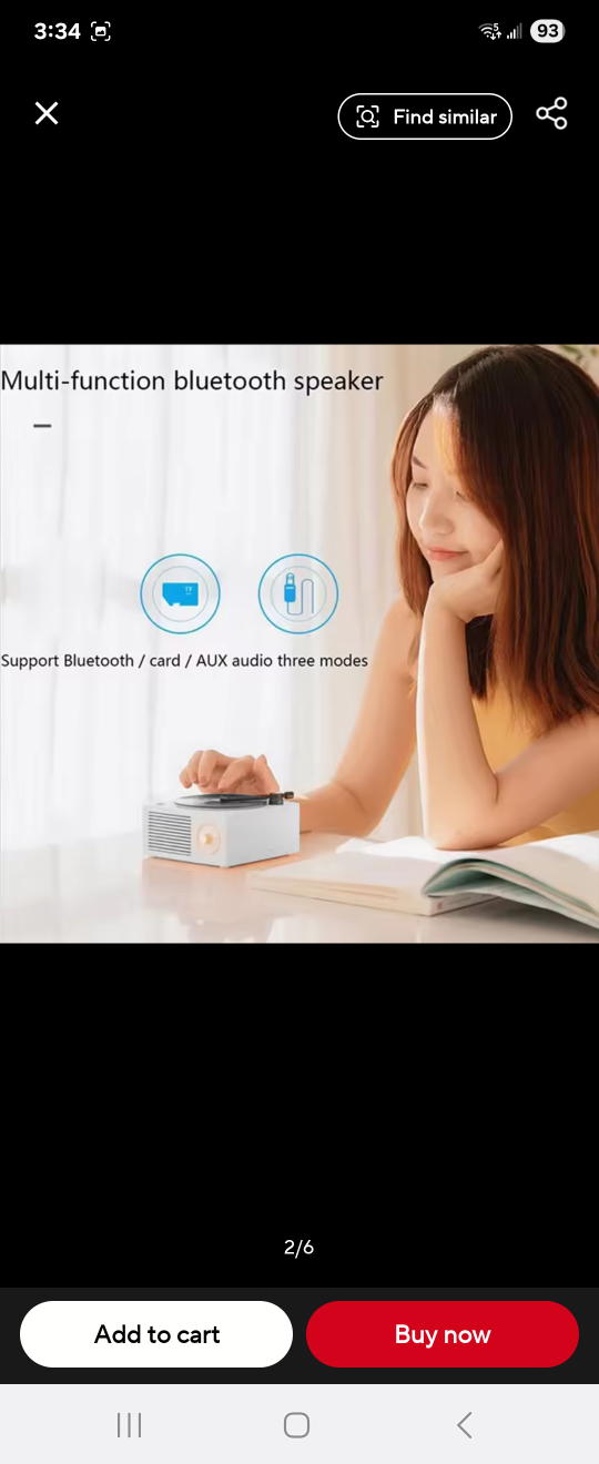 Bluetooth Speaker with Rotating Vinyl Record Design - photo 3