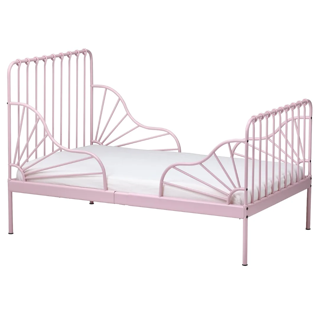 Extendable Pink Metal Toddler Bed Frame - Brand new image indicator(9)