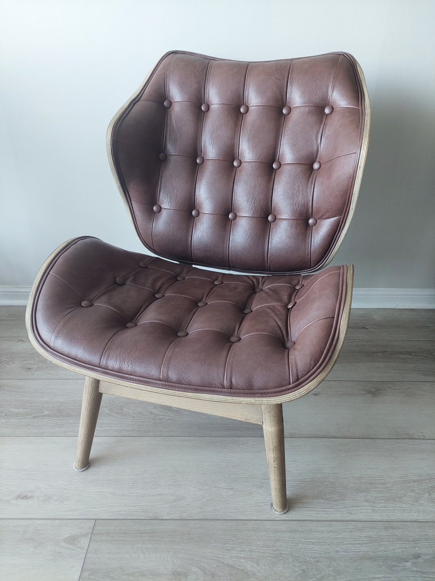 Brown Leather Accent Chair