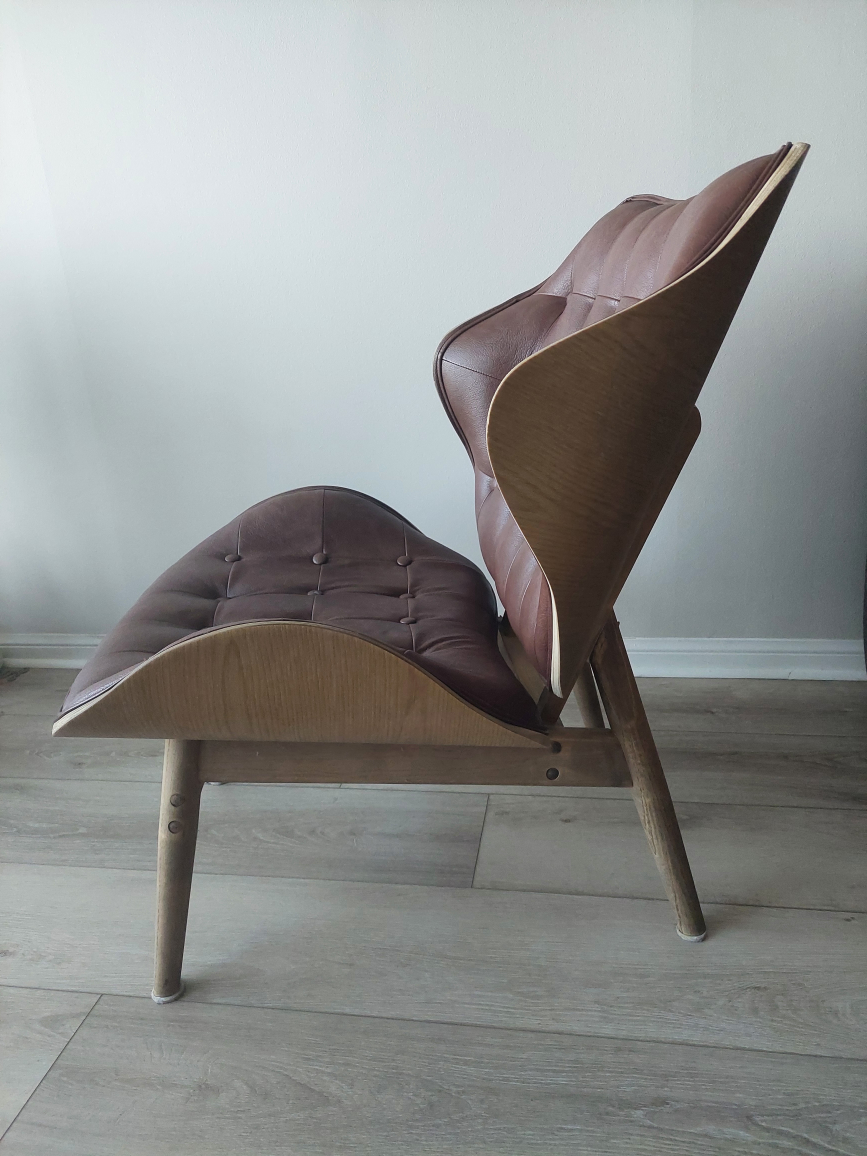 Brown Leather Accent Chair - photo 2