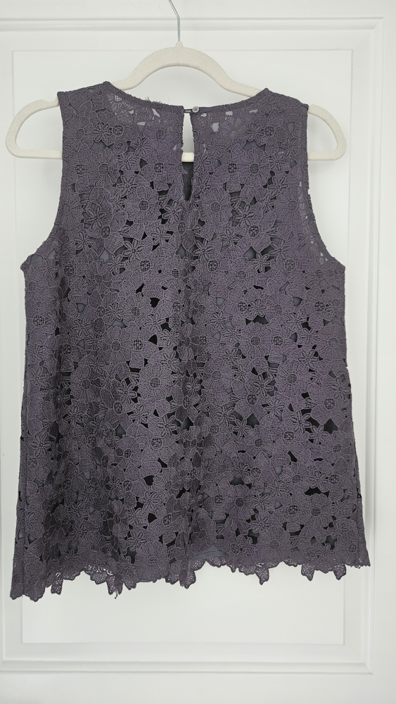 Loft Floral Lace Tank Top - Size S, Grey color - photo 3