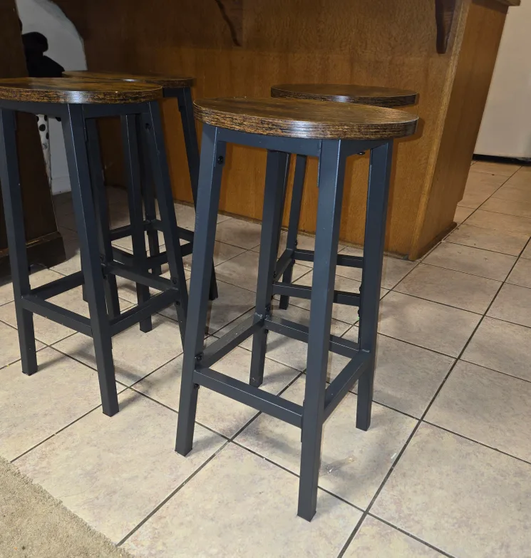 Set of 4 Wooden Stools thumbnail