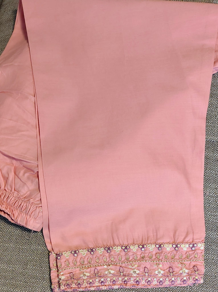 Pink Embroidered Kurti and trouser.blue kurta and trouser