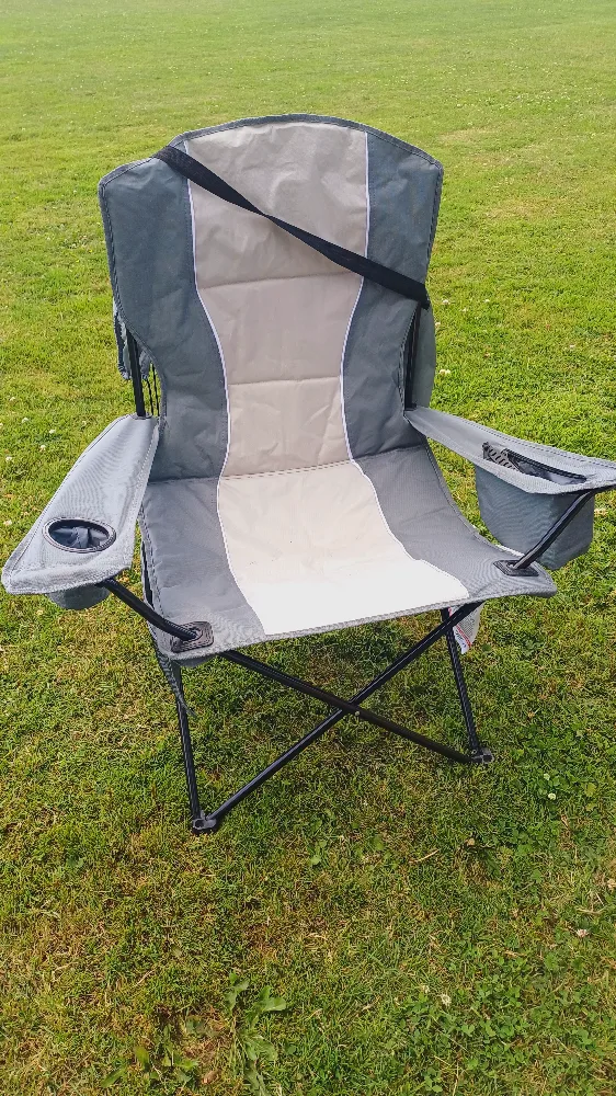 Camping Chair - Grey and Beige thumbnail