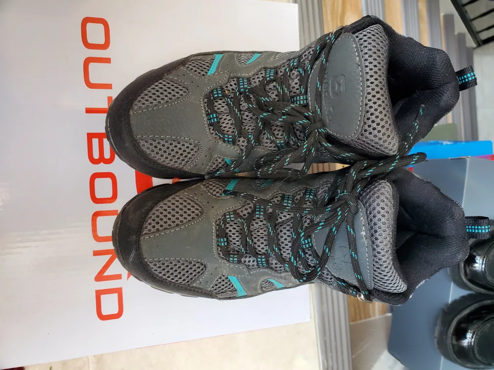 Outbound Hiking Boots - Grey and Turquoise Accents thumbnail