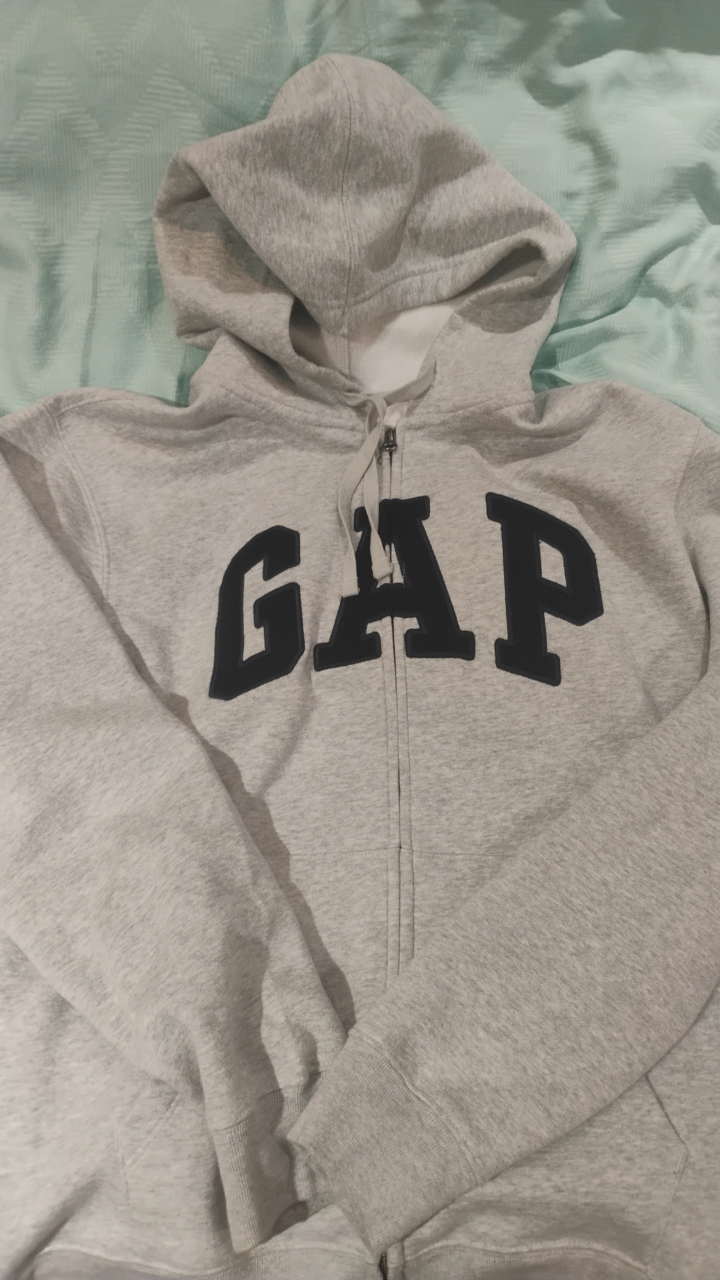 GAP Grey Zip-Up Hoodie - Size Small